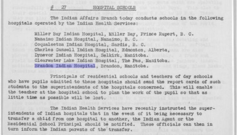 A screenshot of a document about hospital schools