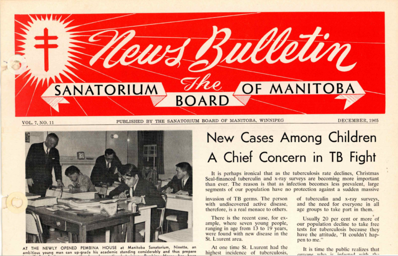 A newspaper-type publication whose title reads News Bulletin Sanatorium Board of Manitoba
