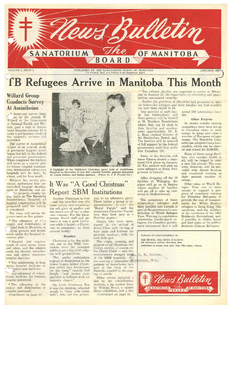 Image of cover: Sanatorium Board of Manitoba - News Bulletin - February 1960