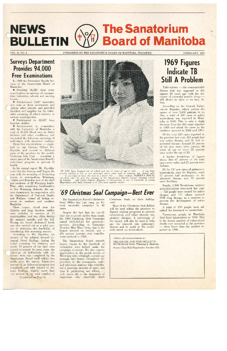 Image of cover: Sanatorium Board of Manitoba - News Bulletin - February 1970