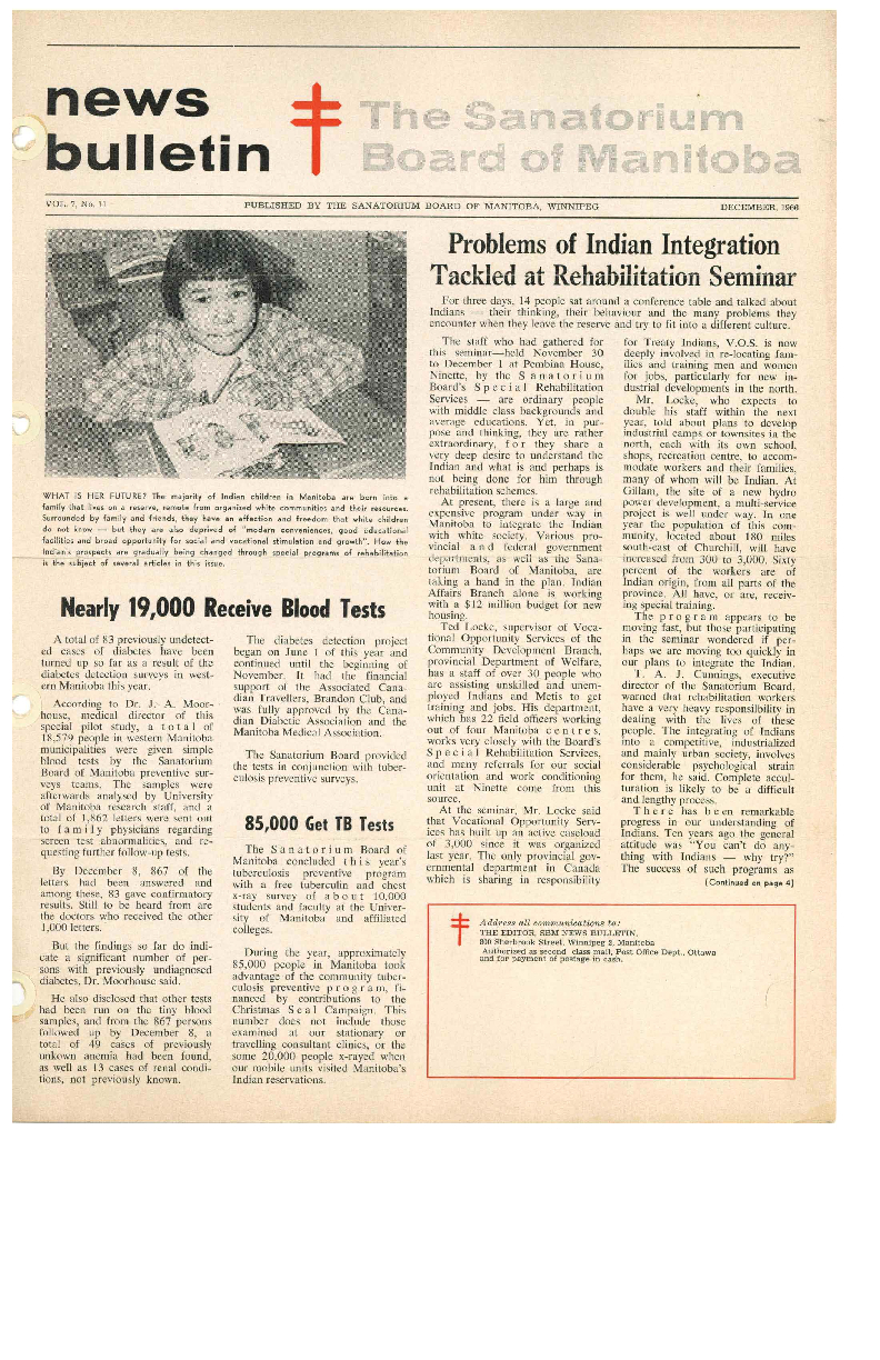 Image of cover: Sanatorium Board of Manitoba - News Bulletin - December 1966