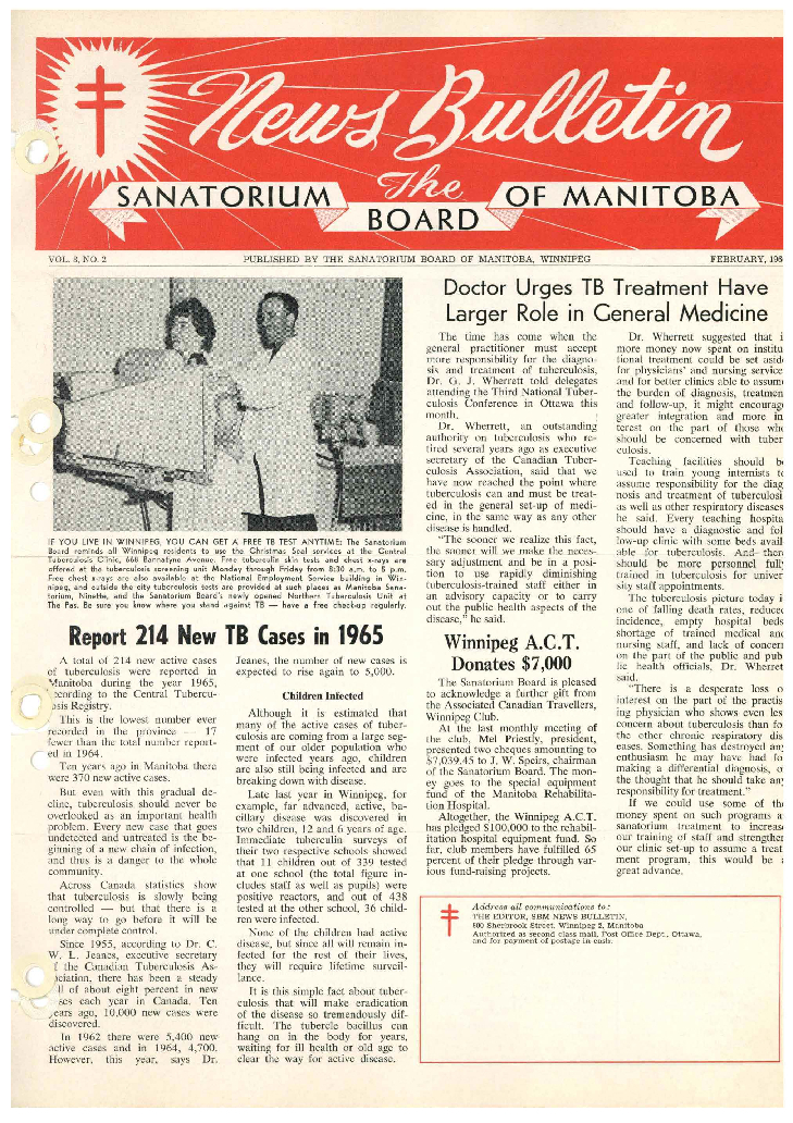 Image of cover: Sanatorium Board of Manitoba - News Bulletin - February 1966