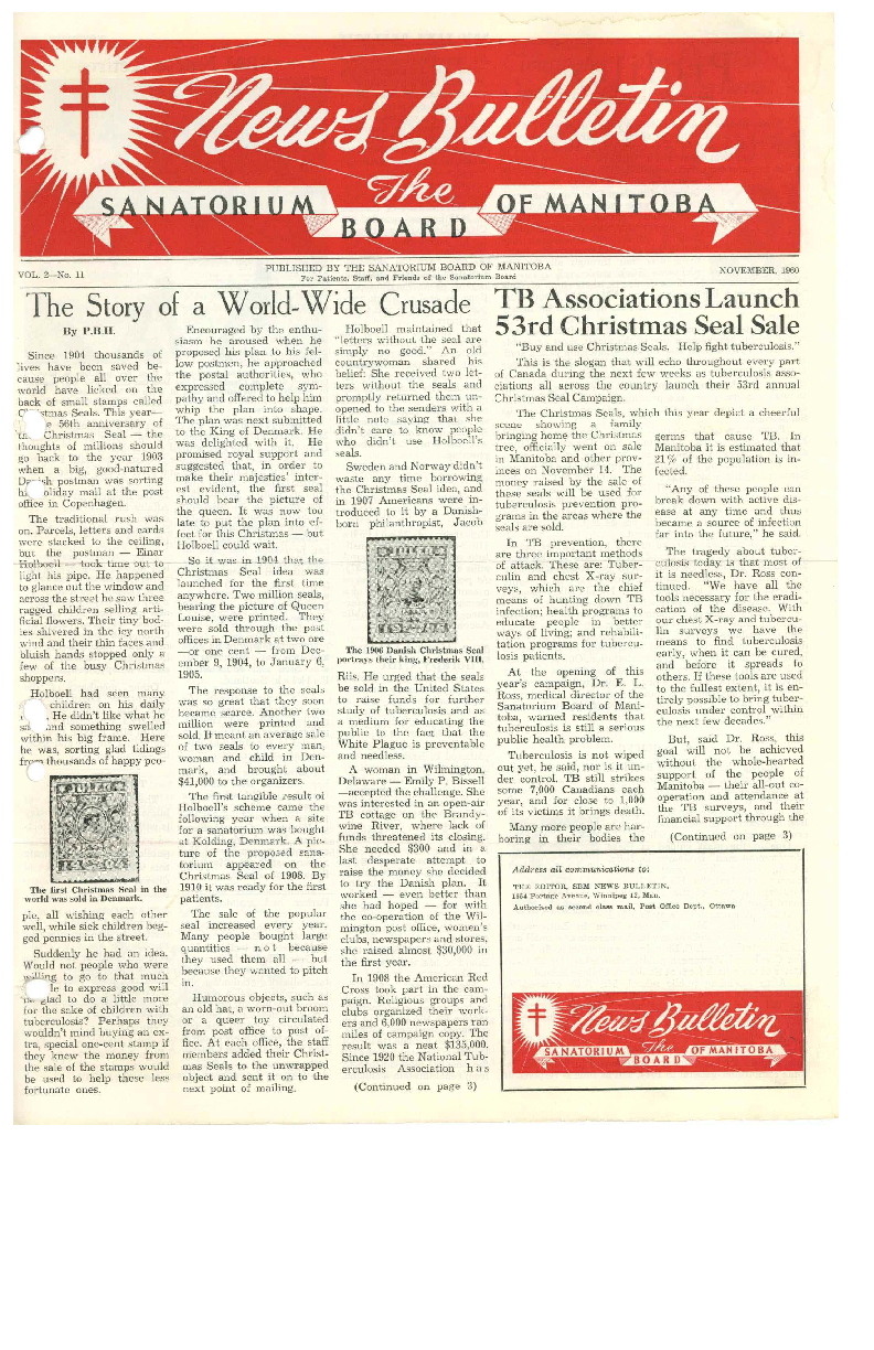 Image of cover: Sanatorium Board of Manitoba - News Bulletin - November 1960