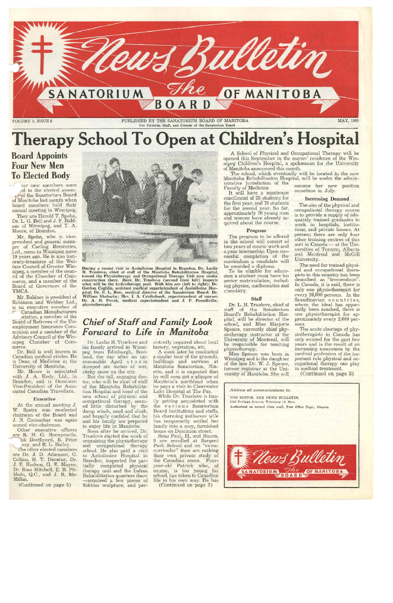 Image of cover: Sanatorium Board of Manitoba - News Bulletin - May 1960