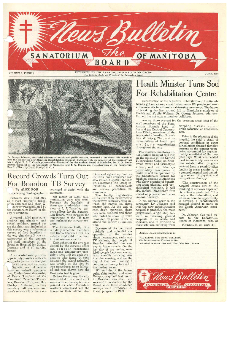 Image of cover: Sanatorium Board of Manitoba - News Bulletin - June 1960