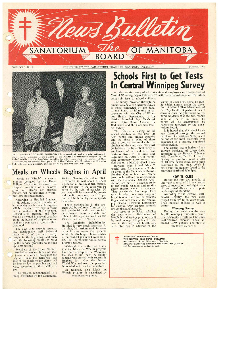 Image of cover: Sanatorium Board of Manitoba - News Bulletin - March 1965