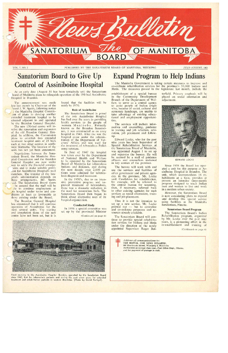 Image of cover: Sanatorium Board of Manitoba - News Bulletin - July-August 1965