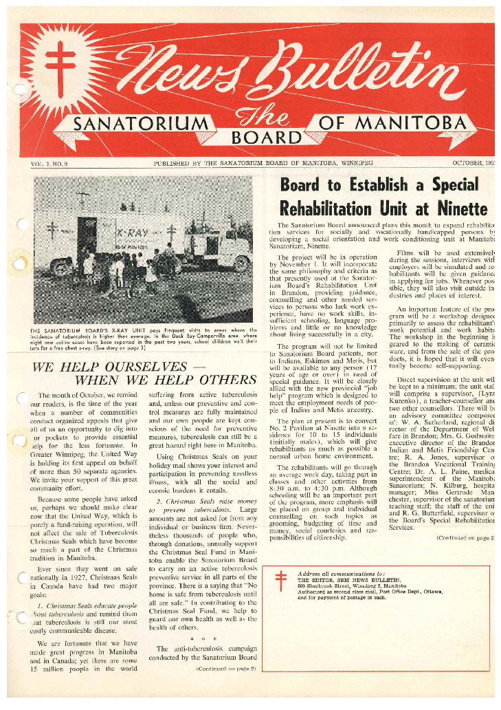 Image of cover: Sanatorium Board of Manitoba - News Bulletin - October 1965