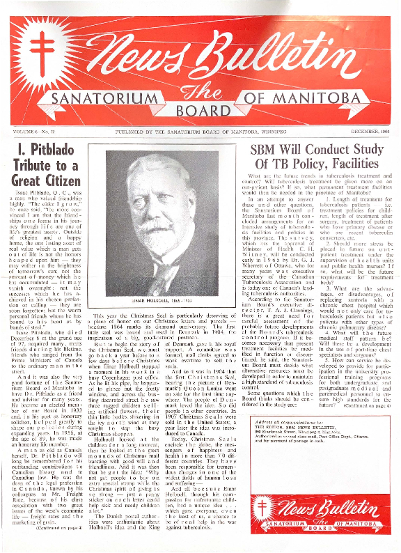 Image of cover: Sanatorium Board of Manitoba - News Bulletin - December 1964