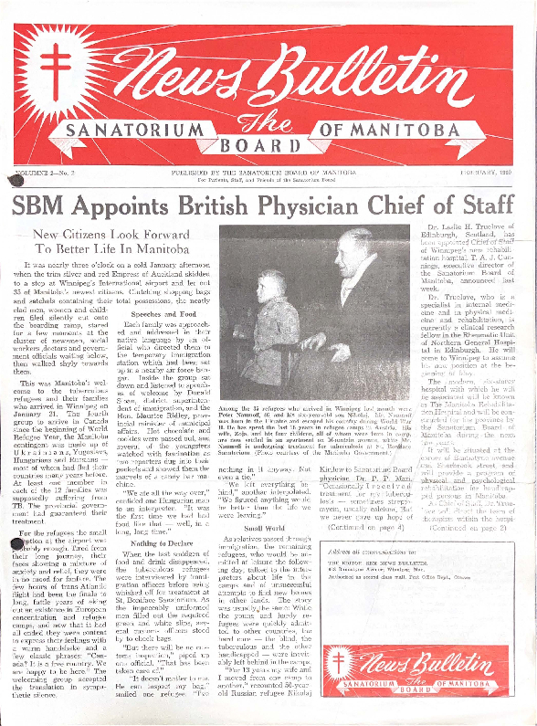 Image of cover: Sanatorium Board of Manitoba - News Bulletin - February 1960