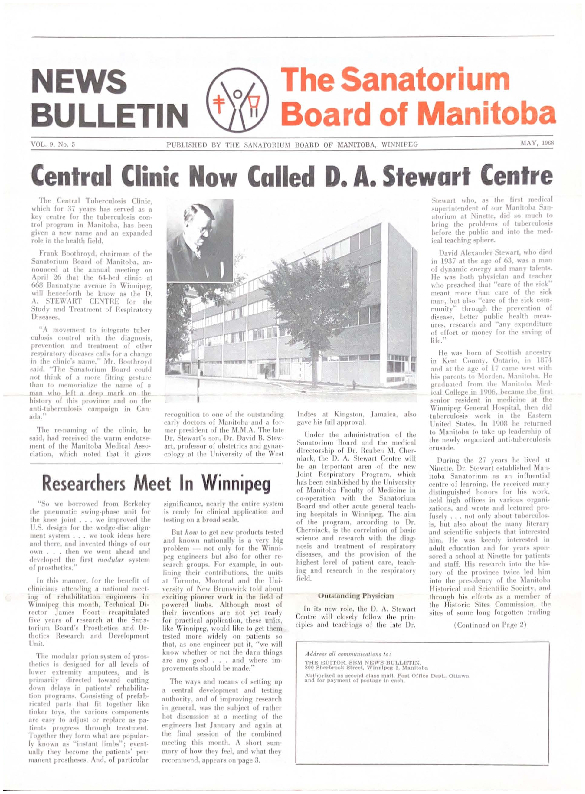 Image of cover: Sanatorium Board of Manitoba - News Bulletin -
