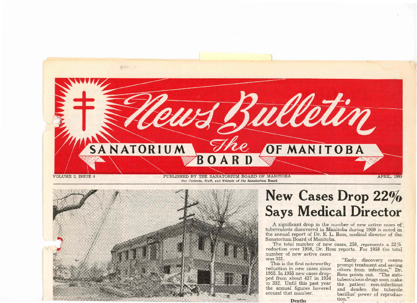 Image of cover: Sanatorium Board of Manitoba - News Bulletin - April 1960