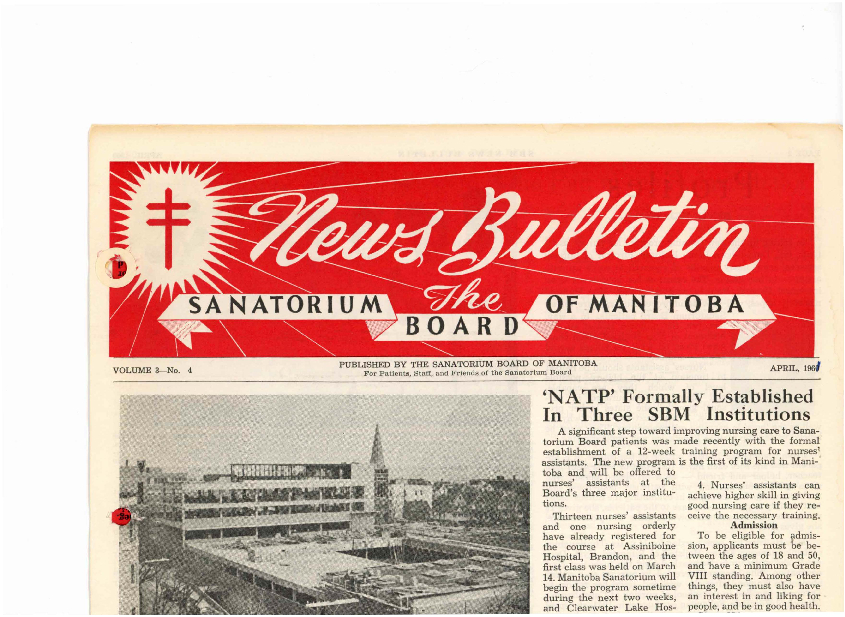 Image of cover: Sanatorium Board of Manitoba - News Bulletin - April 1961
