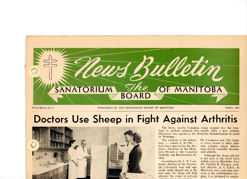 Image of cover: Sanatorium Board of Manitoba - News Bulletin - April 1963