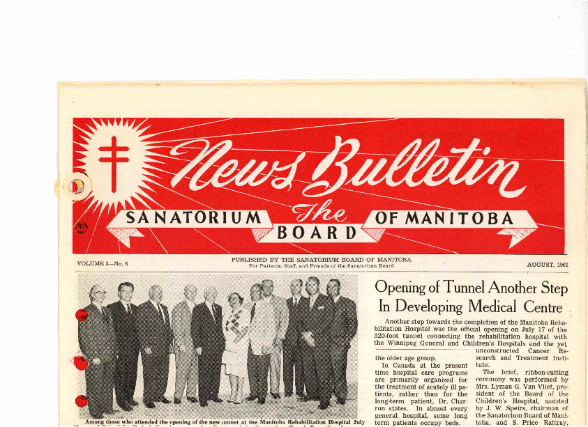 Image of cover: Sanatorium Board of Manitoba - News Bulletin - August 1961