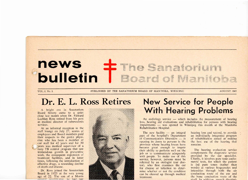 Image of cover: Sanatorium Board of Manitoba - News Bulletin - August 1967