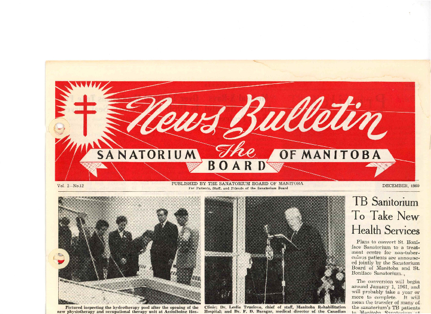 Image of cover: Sanatorium Board of Manitoba - News Bulletin - December 1960