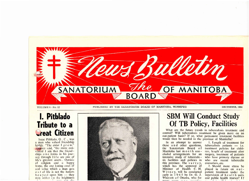 Image of cover: Sanatorium Board of Manitoba - News Bulletin - December 1964