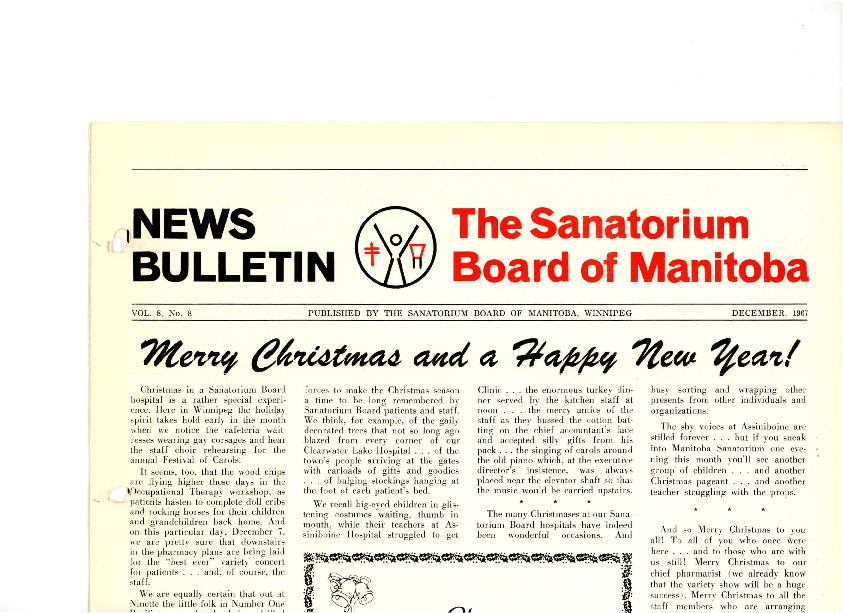 Image of cover: Sanatorium Board of Manitoba - News Bulletin - December 1967