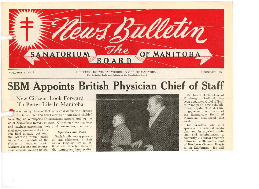 Image of cover: Sanatorium Board of Manitoba - News Bulletin - February 1960