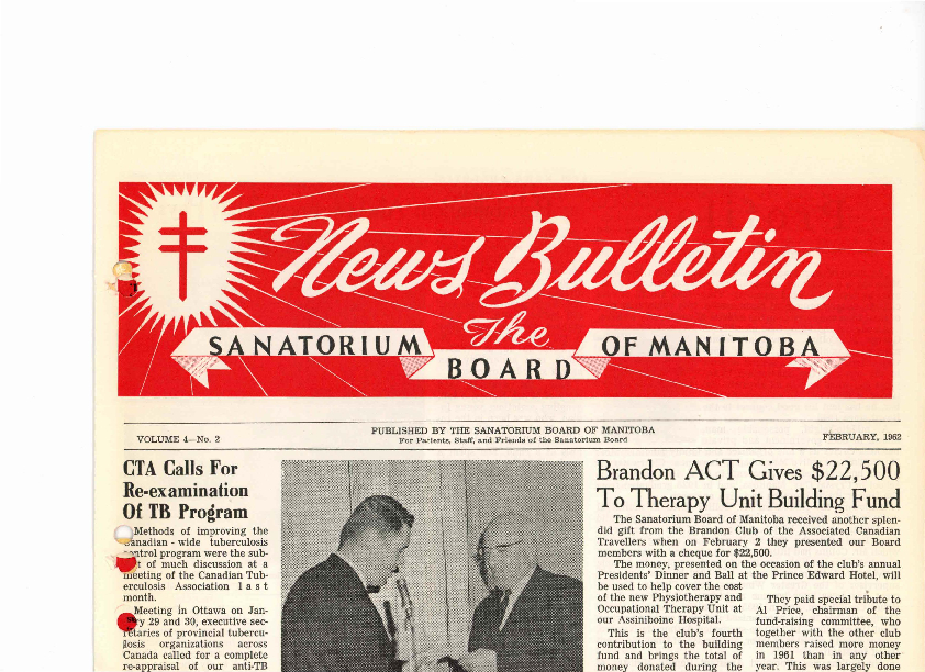 Image of cover: Sanatorium Board of Manitoba - News Bulletin - February 1962