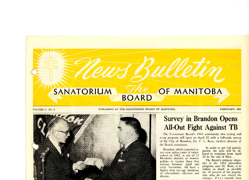Image of cover: Sanatorium Board of Manitoba - News Bulletin - February 1963