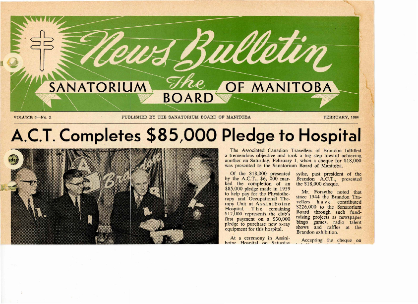 Image of cover: Sanatorium Board of Manitoba - News Bulletin - February 1964