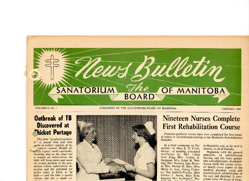 Image of cover: Sanatorium Board of Manitoba - News Bulletin - January 1964