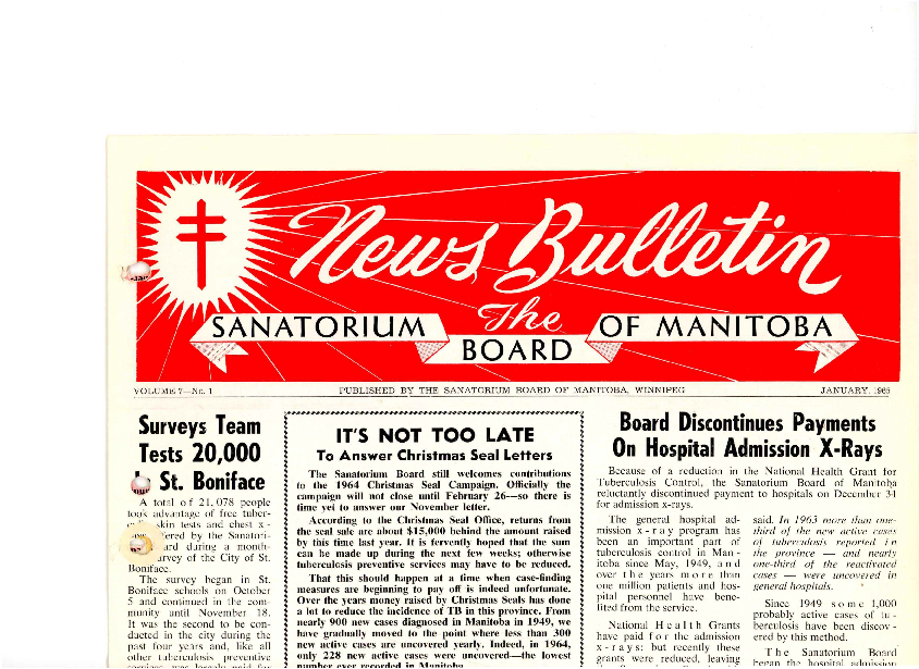 Image of cover: Sanatorium Board of Manitoba - News Bulletin - January 1965