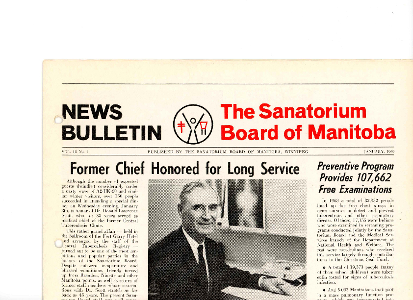 Image of cover: Sanatorium Board of Manitoba - News Bulletin - January 1969
