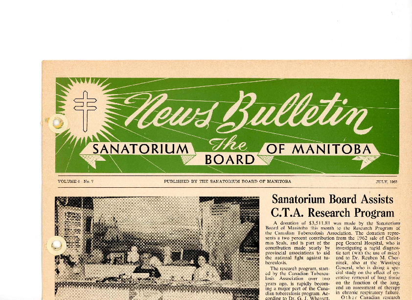 Image of cover: Sanatorium Board of Manitoba - News Bulletin - July 1963
