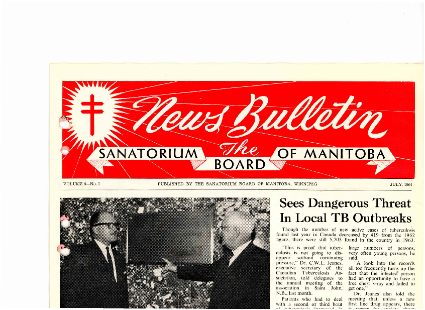 Image of cover: Sanatorium Board of Manitoba - News Bulletin - July 1964