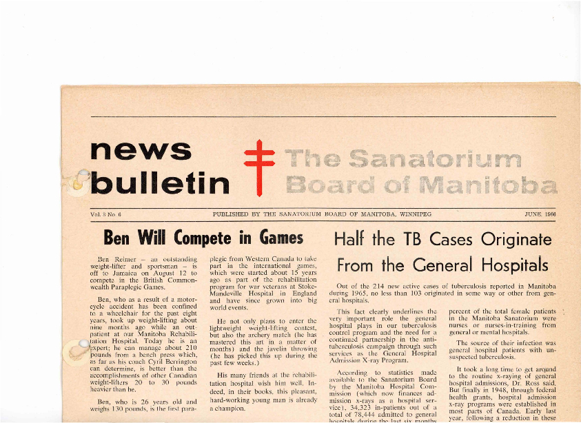Image of cover: Sanatorium Board of Manitoba - News Bulletin - June 1966