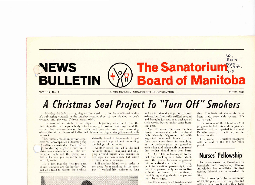 Image of cover: Sanatorium Board of Manitoba - News Bulletin - June 1972