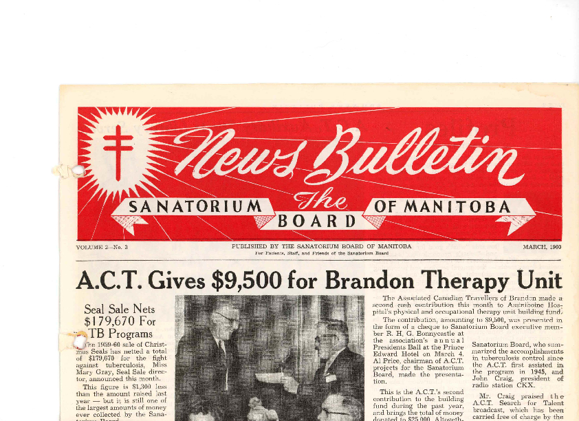 Image of cover: Sanatorium Board of Manitoba - News Bulletin - March 1960