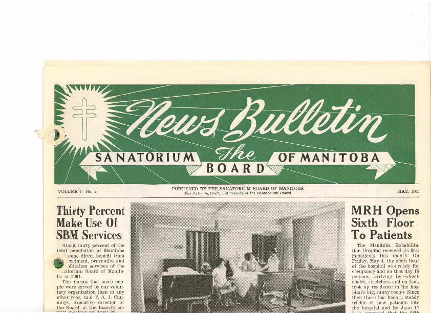 Image of cover: Sanatorium Board of Manitoba - News Bulletin - May 1962