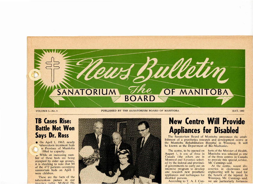 Image of cover: Sanatorium Board of Manitoba - News Bulletin - May 1963