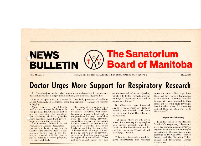Image of cover: Sanatorium Board of Manitoba - News Bulletin - May 1970
