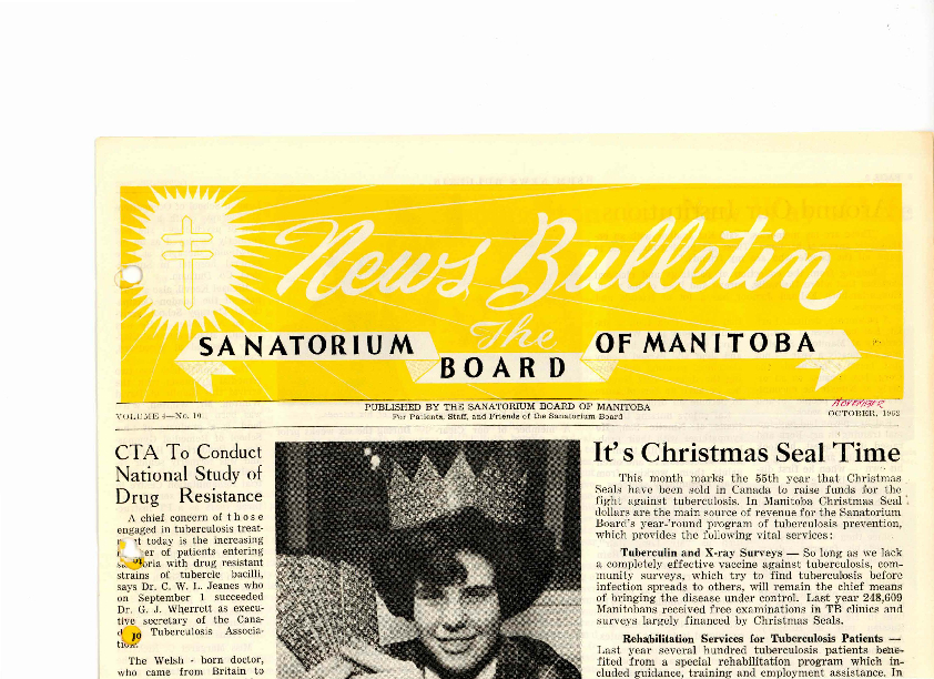 Image of cover: Sanatorium Board of Manitoba - News Bulletin - November 1962