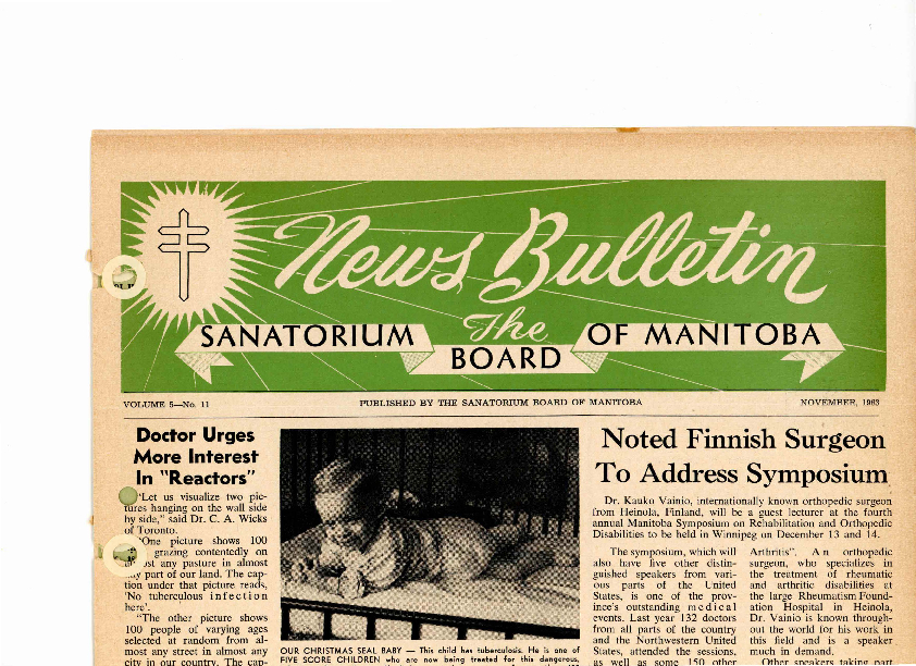 Image of cover: Sanatorium Board of Manitoba - News Bulletin - November 1963