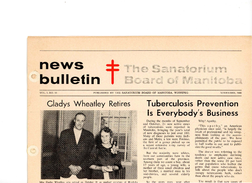 Image of cover: Sanatorium Board of Manitoba - News Bulletin - November 1966