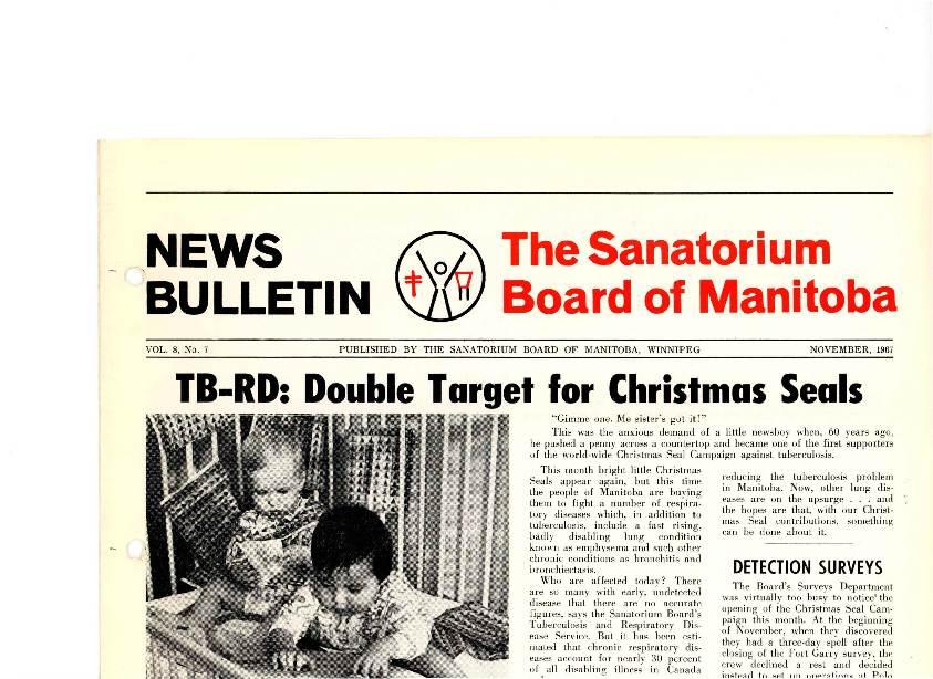 Image of cover: Sanatorium Board of Manitoba - News Bulletin - November 1967