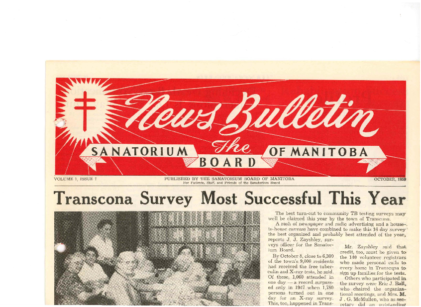 Image of cover: Sanatorium Board of Manitoba - News Bulletin - October 1959
