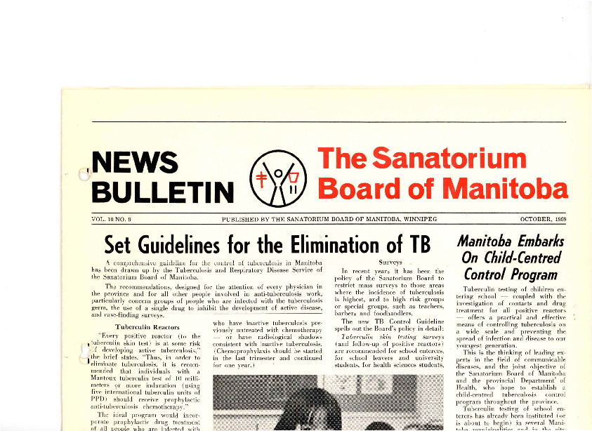 Image of cover: Sanatorium Board of Manitoba - News Bulletin - October 1969