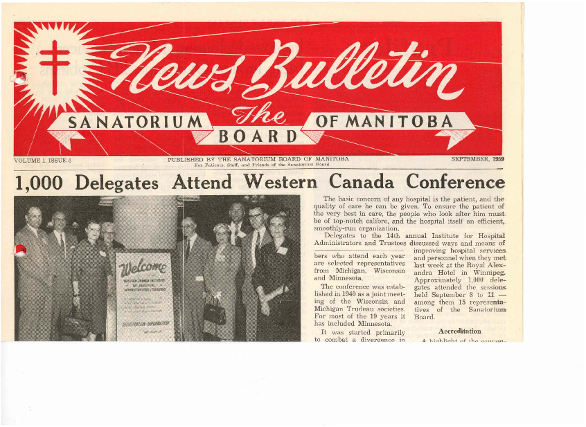 Image of cover: Sanatorium Board of Manitoba - News Bulletin - September 1959