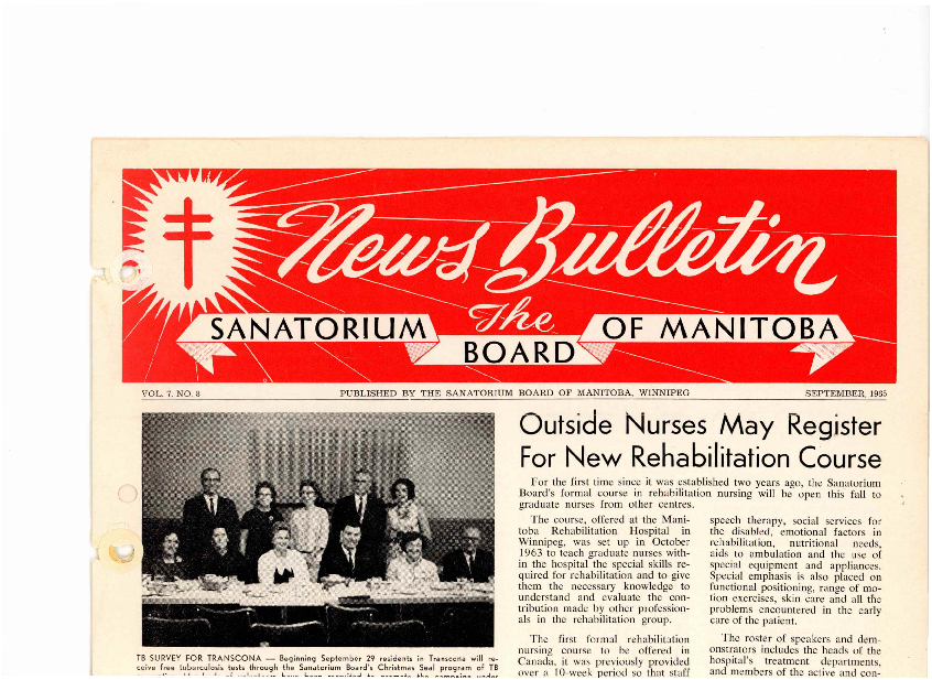 Image of cover: Sanatorium Board of Manitoba - News Bulletin - September 1965