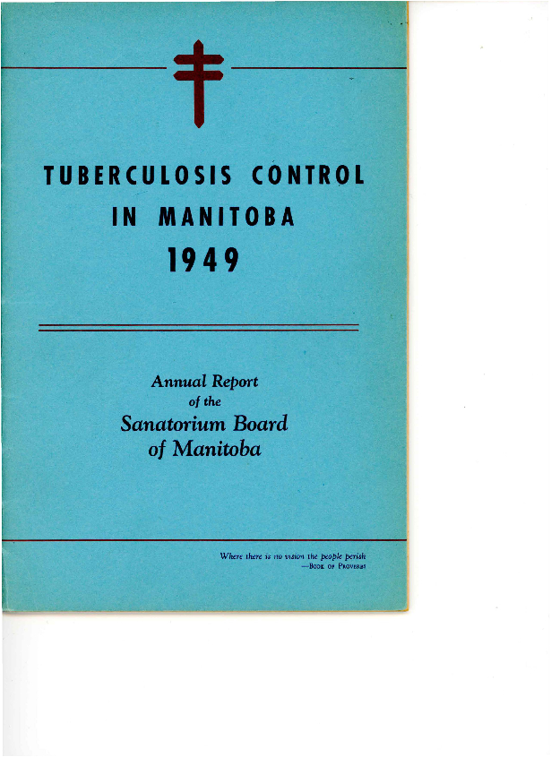 Image of cover: Sanatorium Board of Manitoba - Annual Report 1949