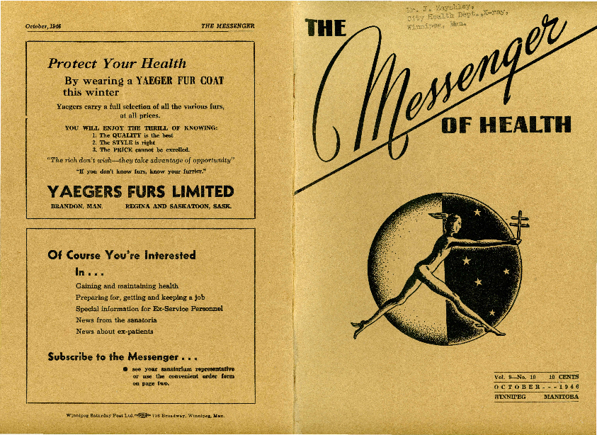 Image of cover: The Messenger of Health - October 1946
