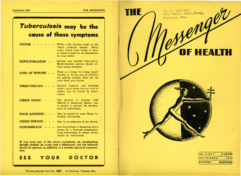 Image of cover: The Messenger of Health - September 1945