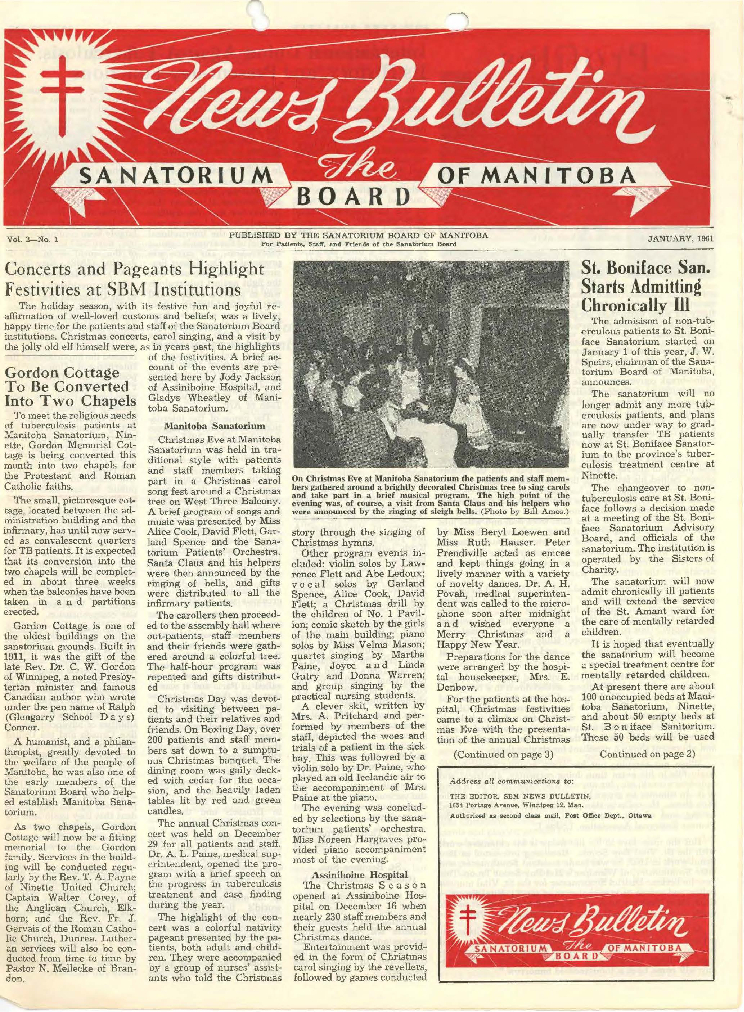 Image of cover: Sanatorium Board of Manitoba - News Bulletin - January 1961